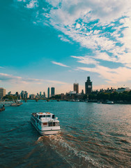 Fototapeta premium London ferry crossing river thames