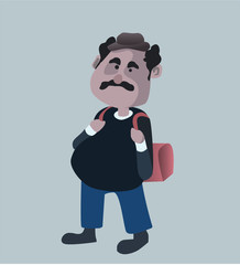 personaje, señor, gente, ilustración, chaval