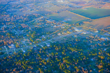 Fototapeta na wymiar Aerial view of Houston Suburban 