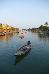 Boats on river in Hoi An. Vietnam