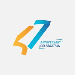 47 Year Anniversary Celebration Vector Template Design Illustration