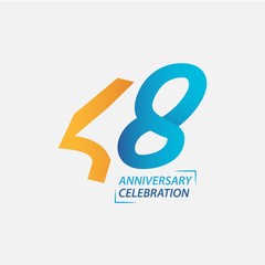 48 Year Anniversary Celebration Vector Template Design Illustration