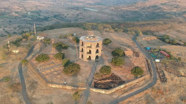 Chandbiwi's Mahel, Chand Bibi Palace in Ahmednagar, India - octal stone structure - Indian History | Warrior | Chand Bibi |  Islamic Culture, Architecture and Art of the Deccan Sultanate | Aerial