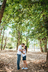 Fototapeta premium Happy Smiling Couple diversity in love moment together