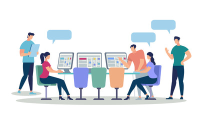 Young Men and Women Using Gadgets and Computers