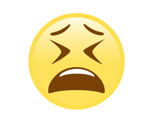 Vector yellow disappointed expression face icon