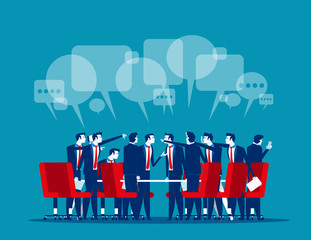Vector illustration of meeting, The discussion, Listening & Talking, Brainstorming.
