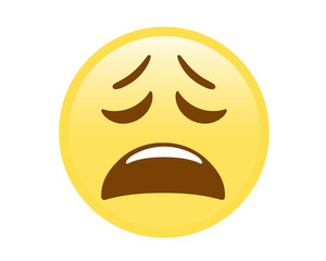 Vector yellow disappointed expression face icon