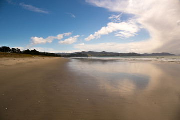 Fototapeta na wymiar Deserted empty beach