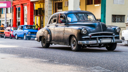 Havana, Cuba. Vintage classic american on the streets of the cuban capital.