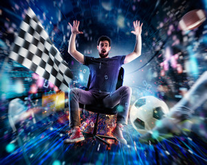 Video game junkie guy enters a virtual world