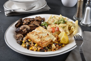 Grilled steak and Tilapia Dinner