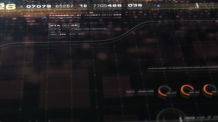 Futuristic motion graphic user interface head up display screen with Holographic Sun Corona...