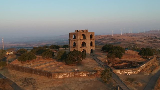 Chandbiwi's Mahel, Chand Bibi Palace in Ahmednagar, India - octal stone structure - Indian History | Warrior | Chand Bibi |  Islamic Culture, Architecture and Art of the Deccan Sultanate | Aerial