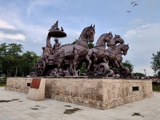 The Bronze Chariot Statue of Krishna and Arjuna