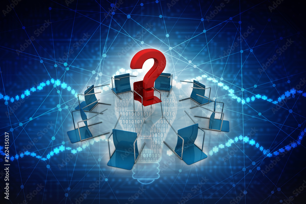 Poster 3d rendering question mark