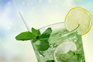 Cocktail mojito on white background