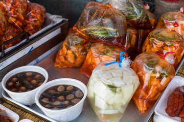 Kimchi on sale, Korean pickle food