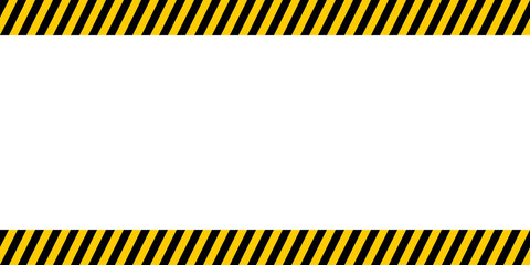 Bulletin board important announcements, yellow and black diagonal stripes, vector warn caution construction danger border