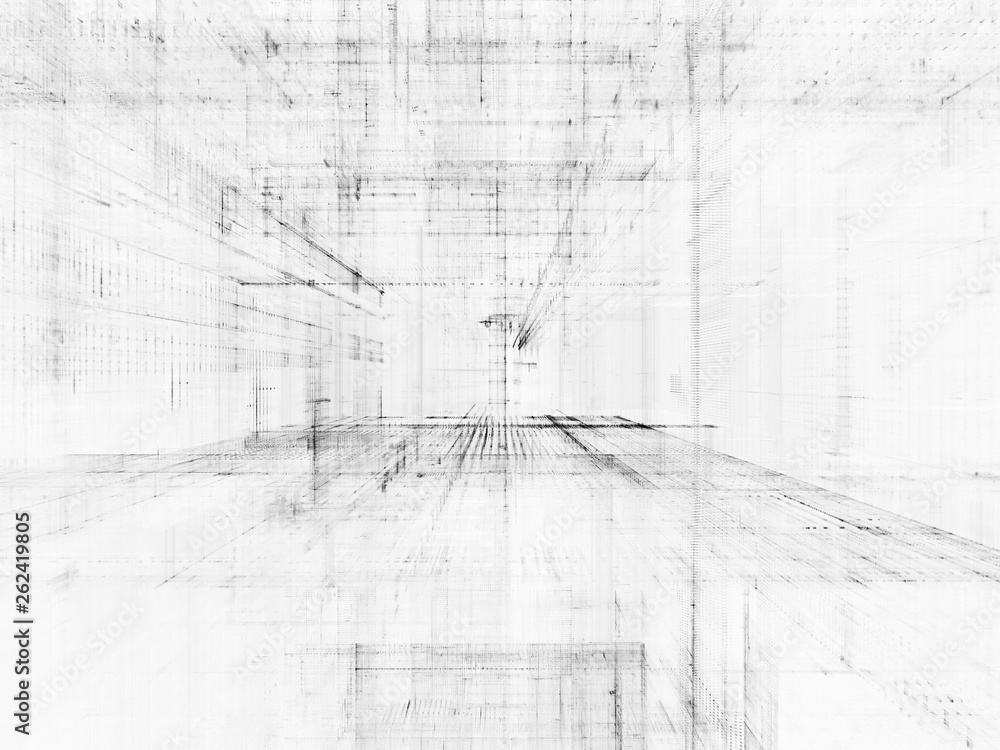 Poster abstract background. digital data visualization. 3d illustration based on fractal graphics.