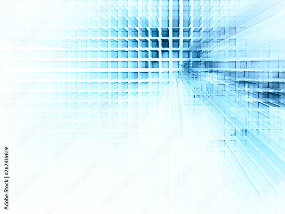 Fototapete abstract blue on white background element. fractal graphics 3d illustration. science or technology c