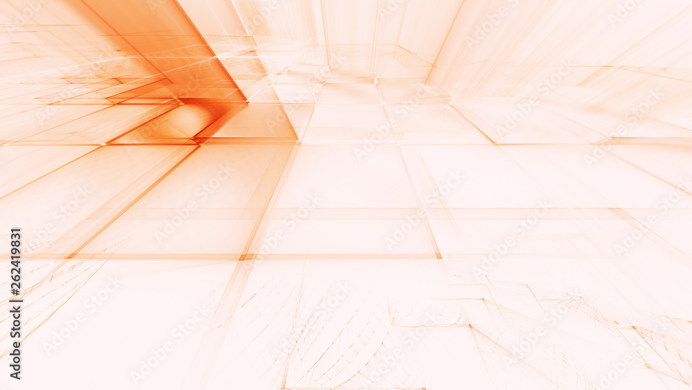 Poster abstract red on white background element. fractal graphics 3d illustration. science or technology co