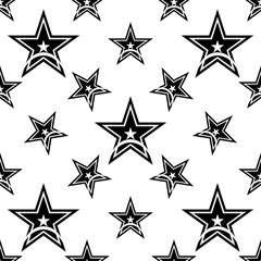 Star Icon Seamless Pattern, Star Shape Icon