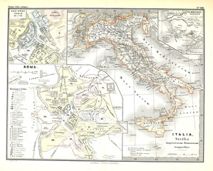 Old map. Engraving image