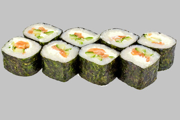 sushi maki roll with salmon and cheese