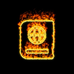 The symbol atlas book burns in red fire