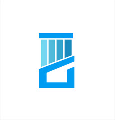 blue concept pillar of company logo