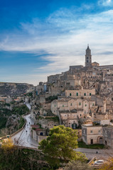 Matera, European Capital of Culture 2019. Basilicata, Italy. Panorama of the city built on stones.