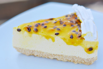 Passion fruit cheesecake.