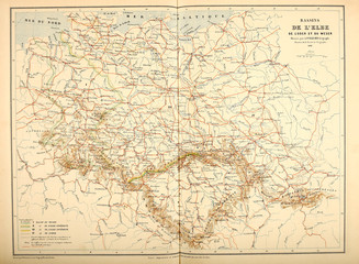 Plakat Old map. Engraving image