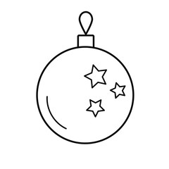 Christmas Bauble outline icon. linear style sign for mobile concept and web design. xmas toy