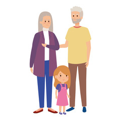 cute grand parents couple with grandaughter