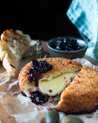 Baked Camembert cheese with jam