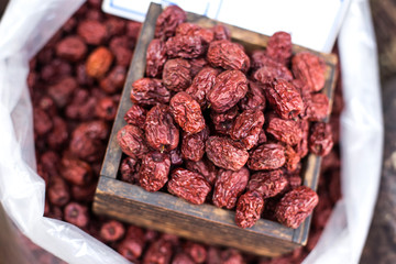 Dry red jujubes isolated