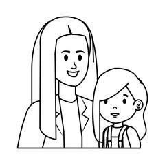 young mother with little daughter