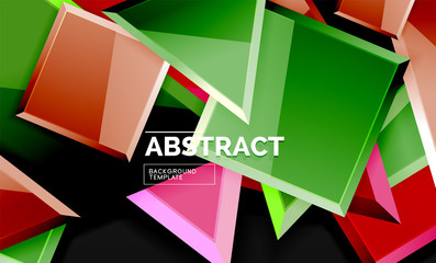 Obraz premium Glossy squares and triangles geometric backgrounds