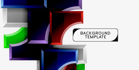 3d futuristic shapes vector abstract background made of glossy pieces with light effects