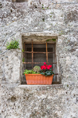 Fototapeta na wymiar Window in the Ancient City of Matera, Italy