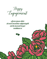 Vector illustration elegant style of floral frame for invitation happy engagement