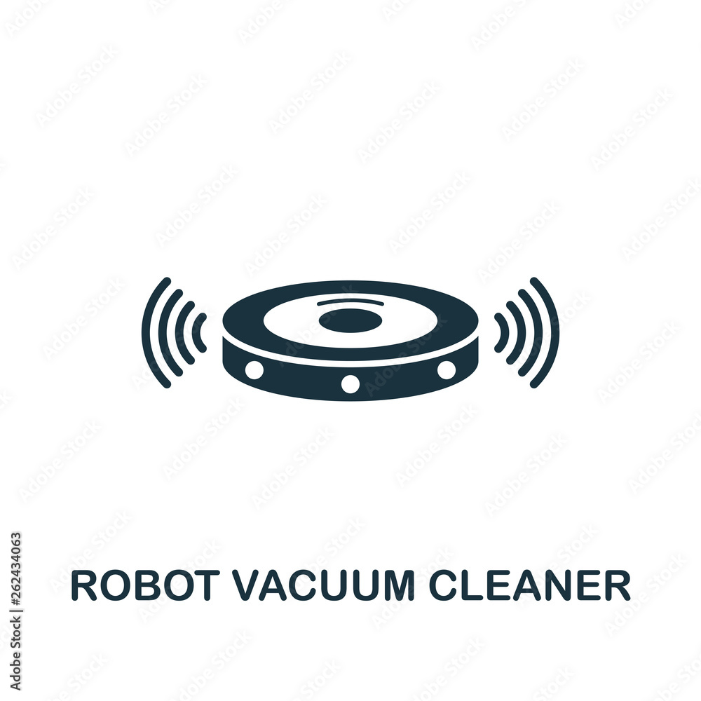 Poster robot vacuum cleaner icon. creative element design from smart home icons collection. pixel perfect r