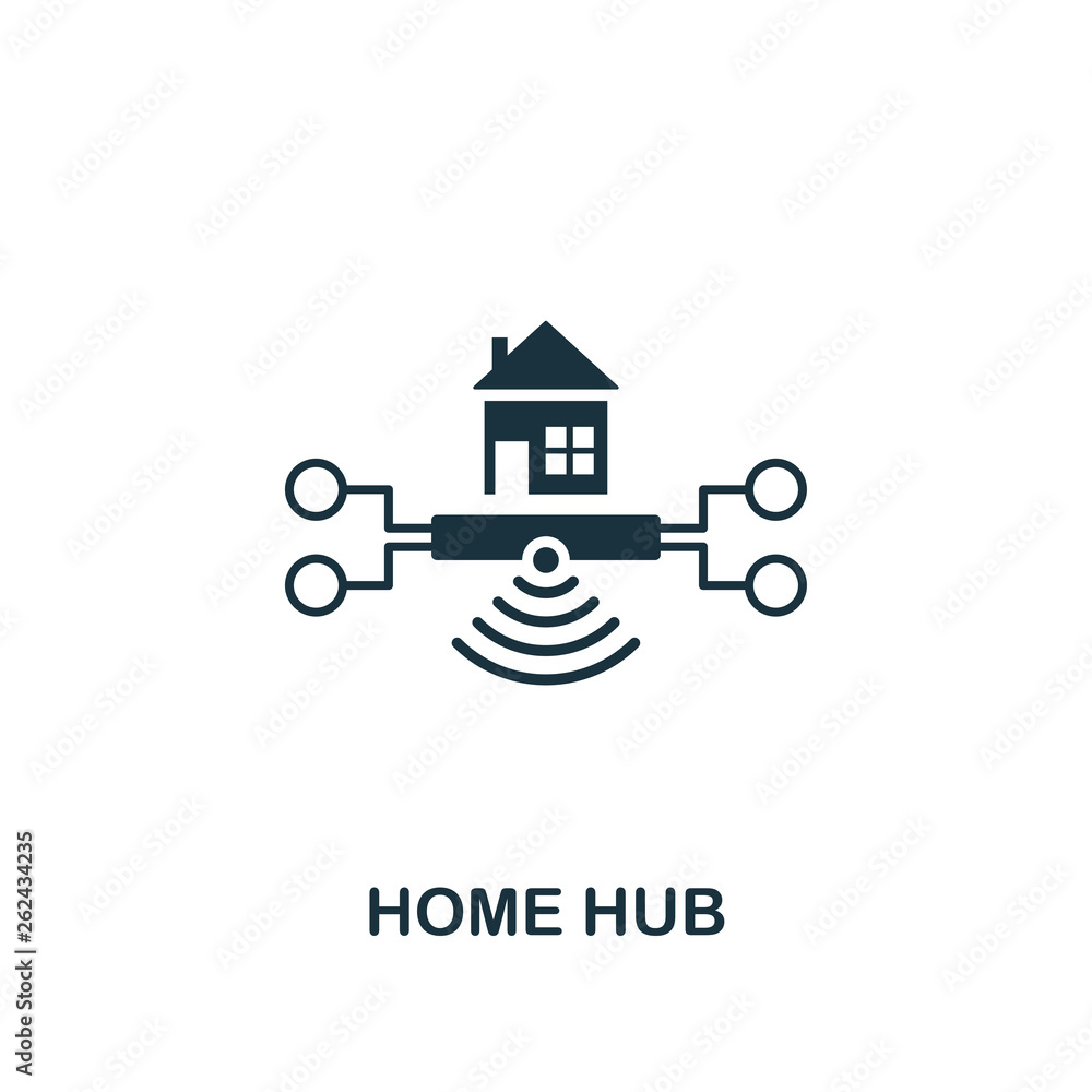 Poster home hub icon. creative element design from smart home icons collection. pixel perfect home hub icon