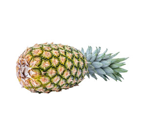 close up of pineapple isolated on white background
