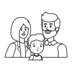 Obraz na płótnie Canvas parents couple with son characters