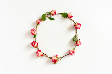 Wreath made of pink roses