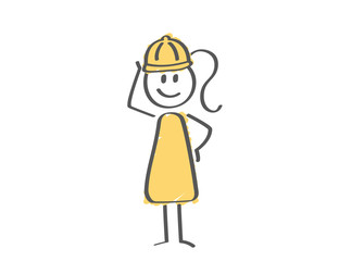 Stick Figure - woman construction worker