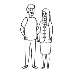 young couple avatars characters